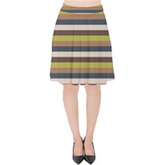 Stripey 12 Velvet High Waist Skirt