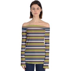 Stripey 12 Off Shoulder Long Sleeve Top by anthromahe