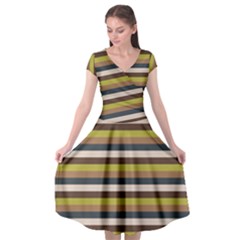 Stripey 12 Cap Sleeve Wrap Front Dress