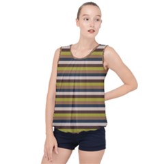 Stripey 12 Bubble Hem Chiffon Tank Top