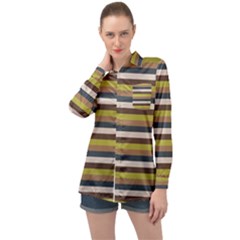 Stripey 12 Long Sleeve Satin Shirt