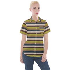Stripey 12 Women s Short Sleeve Pocket Shirt