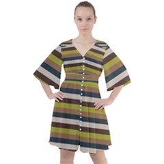 Stripey 12 Boho Button Up Dress