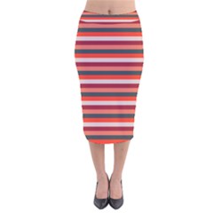 Stripey 13 Velvet Midi Pencil Skirt
