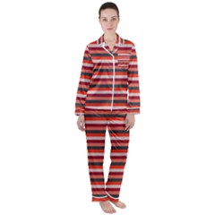 Stripey 13 Satin Long Sleeve Pyjamas Set by anthromahe