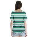 Stripey 14 V-Neck Flutter Sleeve Top View2