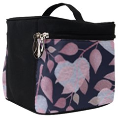 Navy Floral Hearts Make Up Travel Bag (big)