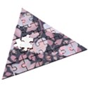 Navy Floral Hearts Wooden Puzzle Triangle View3