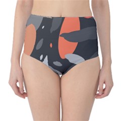 Pattern Formes Corail/noir Classic High-waist Bikini Bottoms by kcreatif