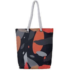 Pattern Formes Corail/noir Full Print Rope Handle Tote (small)