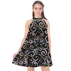 Swirly Gyrl Halter Neckline Chiffon Dress 