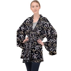 Swirly Gyrl Long Sleeve Velvet Kimono 