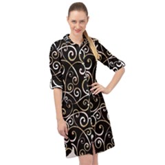 Swirly Gyrl Long Sleeve Mini Shirt Dress