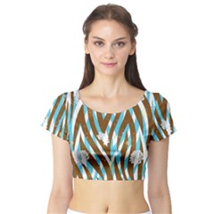 Floral Rivers Short Sleeve Crop Top by mccallacoulture