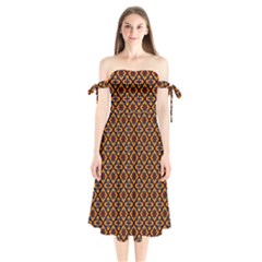 Df Luciano Rodman Shoulder Tie Bardot Midi Dress by deformigo