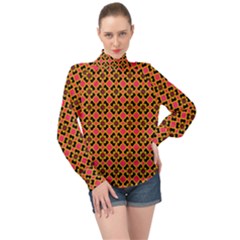 Df Aida Vicenti High Neck Long Sleeve Chiffon Top by deformigo