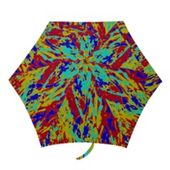 Multicolored Vibran Abstract Textre Print Mini Folding Umbrellas by dflcprintsclothing