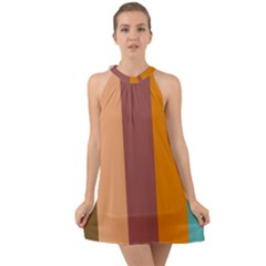 Stripey 15 Halter Tie Back Chiffon Dress by anthromahe