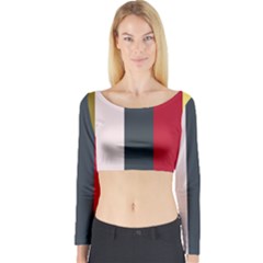 Stripey 18 Long Sleeve Crop Top by anthromahe