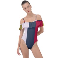Stripey 18 Frill Detail One Piece Swimsuit