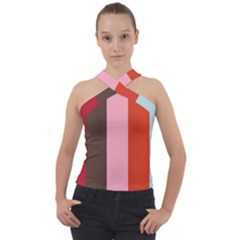 Stripey 19 Cross Neck Velour Top by anthromahe