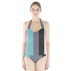 Stripey 20 Halter Swimsuit by anthromahe