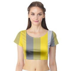Stripey 21 Short Sleeve Crop Top by anthromahe
