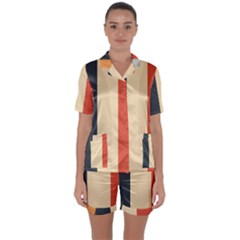 Stripey 22 Satin Short Sleeve Pyjamas Set