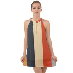 Stripey 22 Halter Tie Back Chiffon Dress by anthromahe