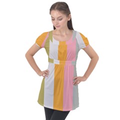 Stripey 23 Puff Sleeve Tunic Top by anthromahe