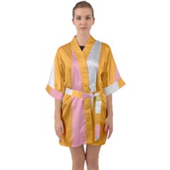 Stripey 23 Half Sleeve Satin Kimono  by anthromahe