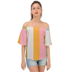 Stripey 23 Off Shoulder Short Sleeve Top by anthromahe