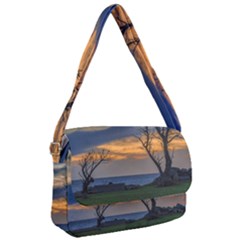 Sunset Scene At Waterfront Boardwalk, Montevideo Uruguay Courier Bag by dflcprints
