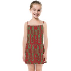 Bloom In Yule Season Colors Kids  Summer Sun Dress by pepitasart