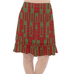 Bloom In Yule Season Colors Fishtail Chiffon Skirt by pepitasart