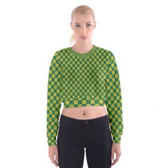 Df Green Domino Cropped Sweatshirt by deformigo
