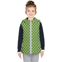 Df Green Domino Kids  Hooded Puffer Vest by deformigo