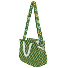 Df Green Domino Rope Handles Shoulder Strap Bag by deformigo