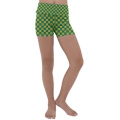 Df Green Domino Kids  Lightweight Velour Yoga Shorts by deformigo