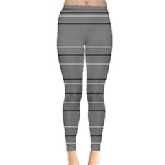 Black Grey White Stripes Inside Out Leggings by anthromahe