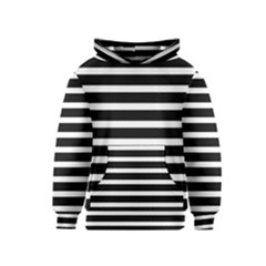 Black & White Stripes Kids  Pullover Hoodie by anthromahe