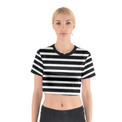Black & White Stripes Cotton Crop Top by anthromahe