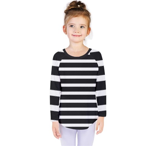 Black & White Stripes Kids  Long Sleeve Tee by anthromahe