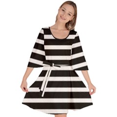 Black & White Stripes Velour Kimono Dress by anthromahe