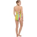 abstract lines Scallop Top Cut Out Swimsuit View2