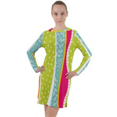 Abstract Lines Long Sleeve Hoodie Dress by designsbymallika