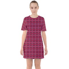 Df Ricky Purplish Sixties Short Sleeve Mini Dress by deformigo