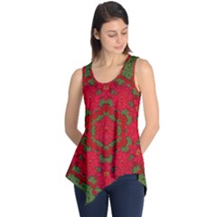 Bloom In Yule  Mandala Season Colors Sleeveless Tunic by pepitasart