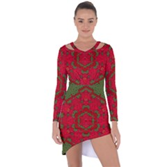 Bloom In Yule  Mandala Season Colors Asymmetric Cut-out Shift Dress by pepitasart