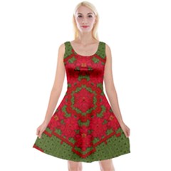 Bloom In Yule  Mandala Season Colors Reversible Velvet Sleeveless Dress by pepitasart